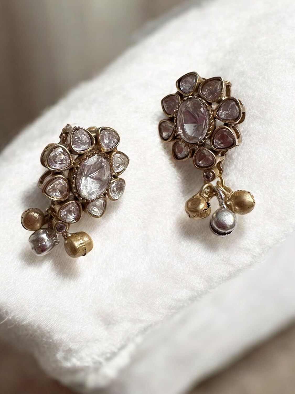 Vintage Style Choker Necklace Set with Crystal Stones, Blue Gemstones, Pearl Accents