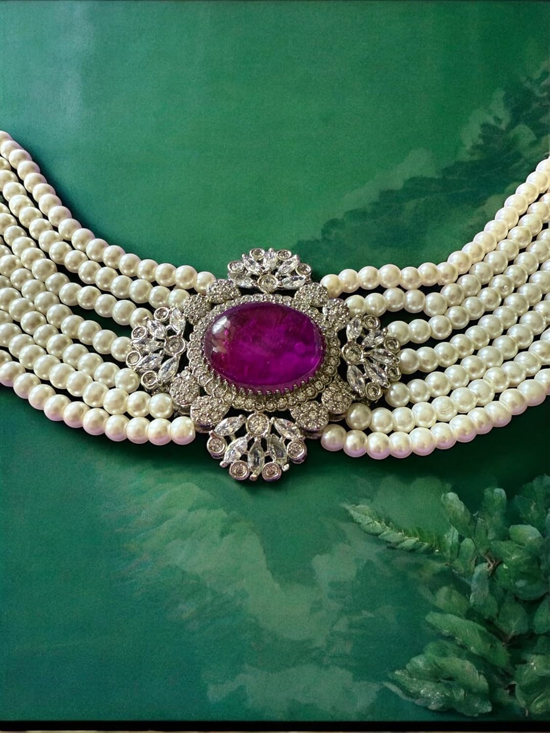 Rebekah Amethyst Majesty Pearl Choker Set