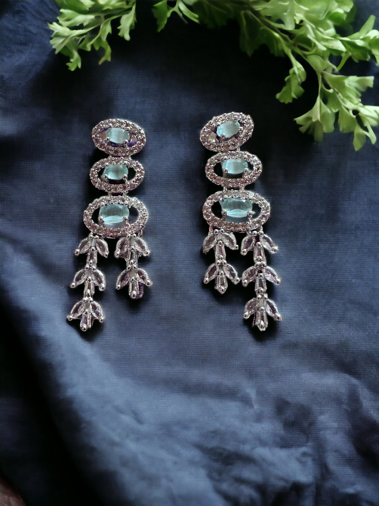 Multi Layered Stone Studded Necklace Set with Earring