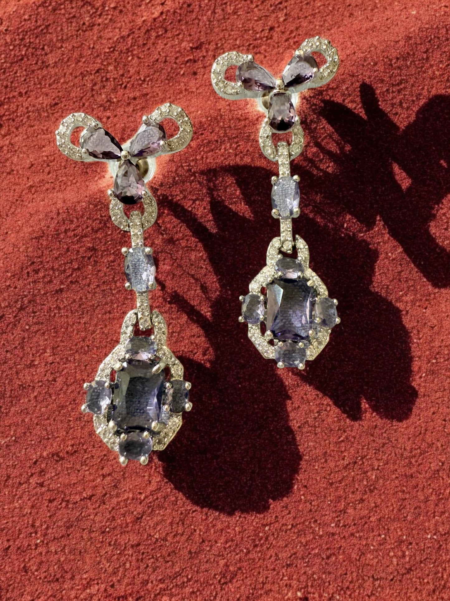 Ocean Blue Rhodium Plated Cubic Zircon Necklace Set
