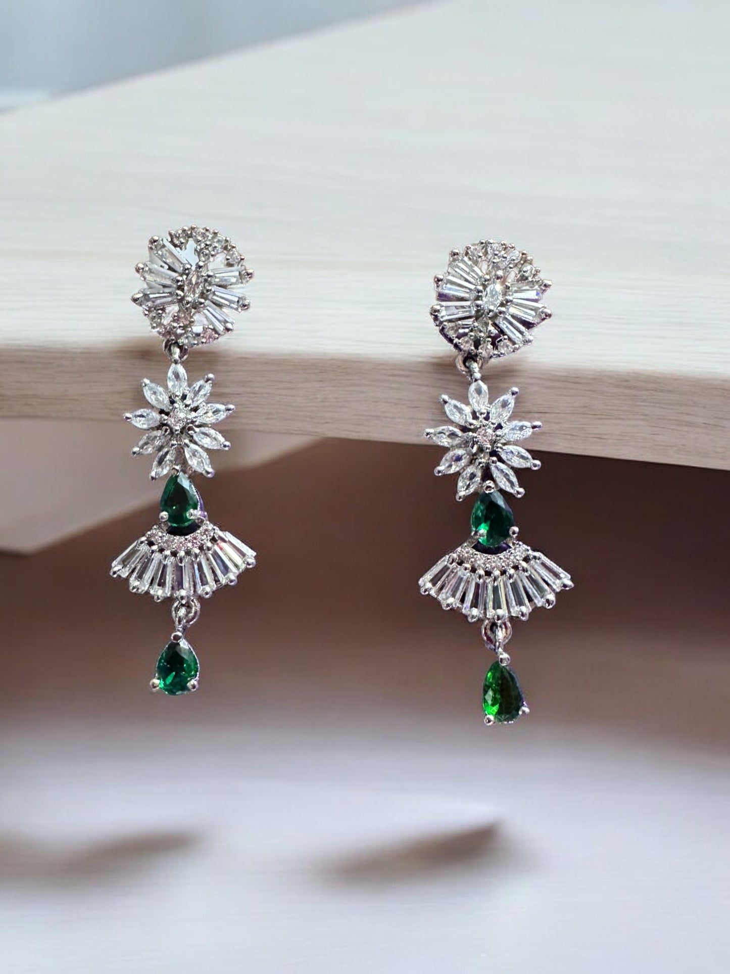 Emerald Green Premium Stone Studded Necklace Set