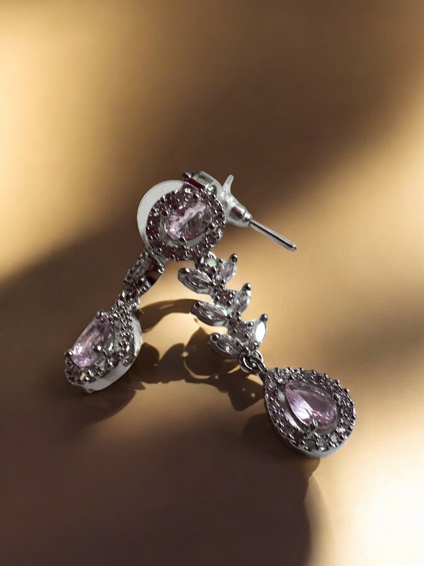 Ocean Blue Rhodium Plated Cubic Zircon Necklace Set