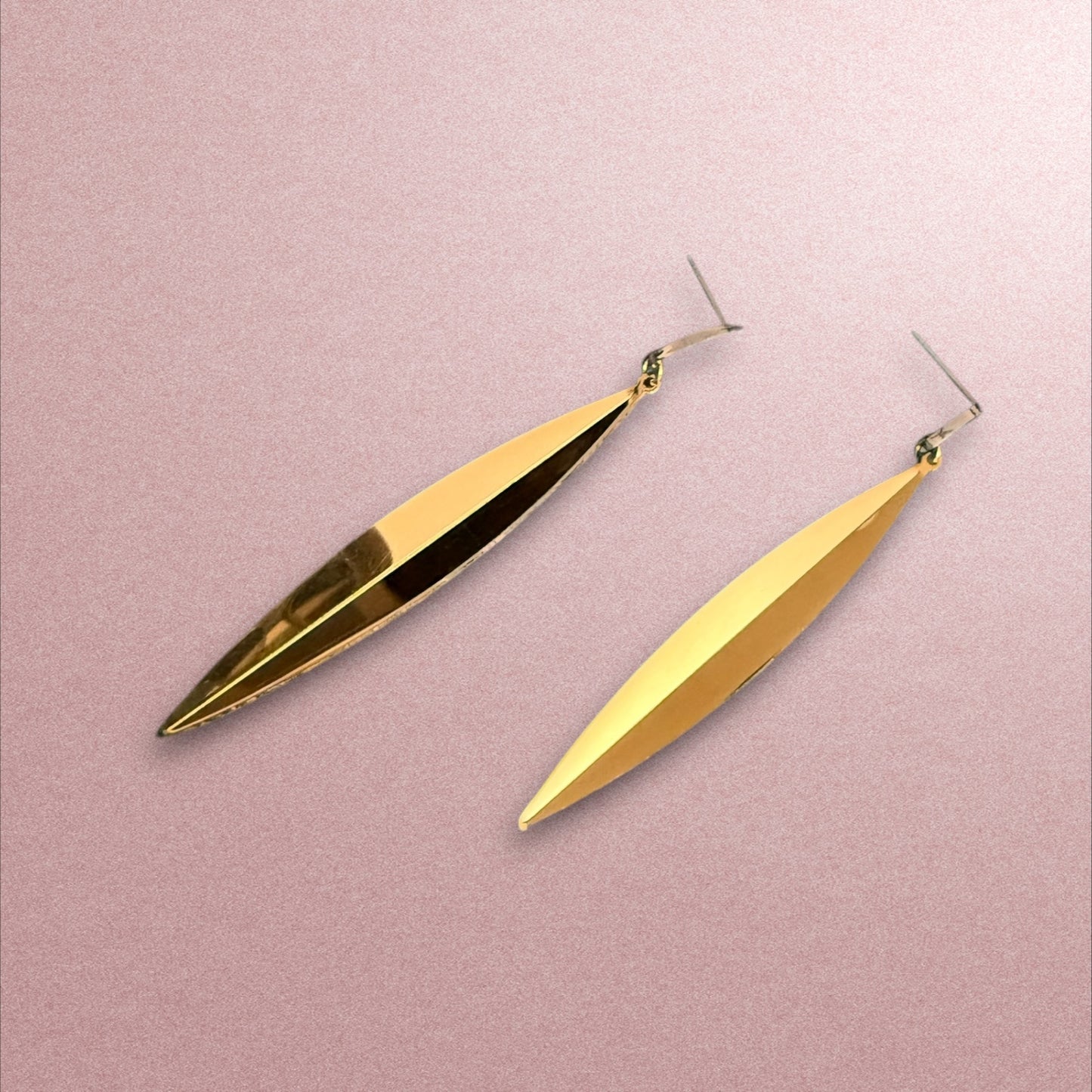 Sleek & Chic: Gold Leaf Drop Earrings