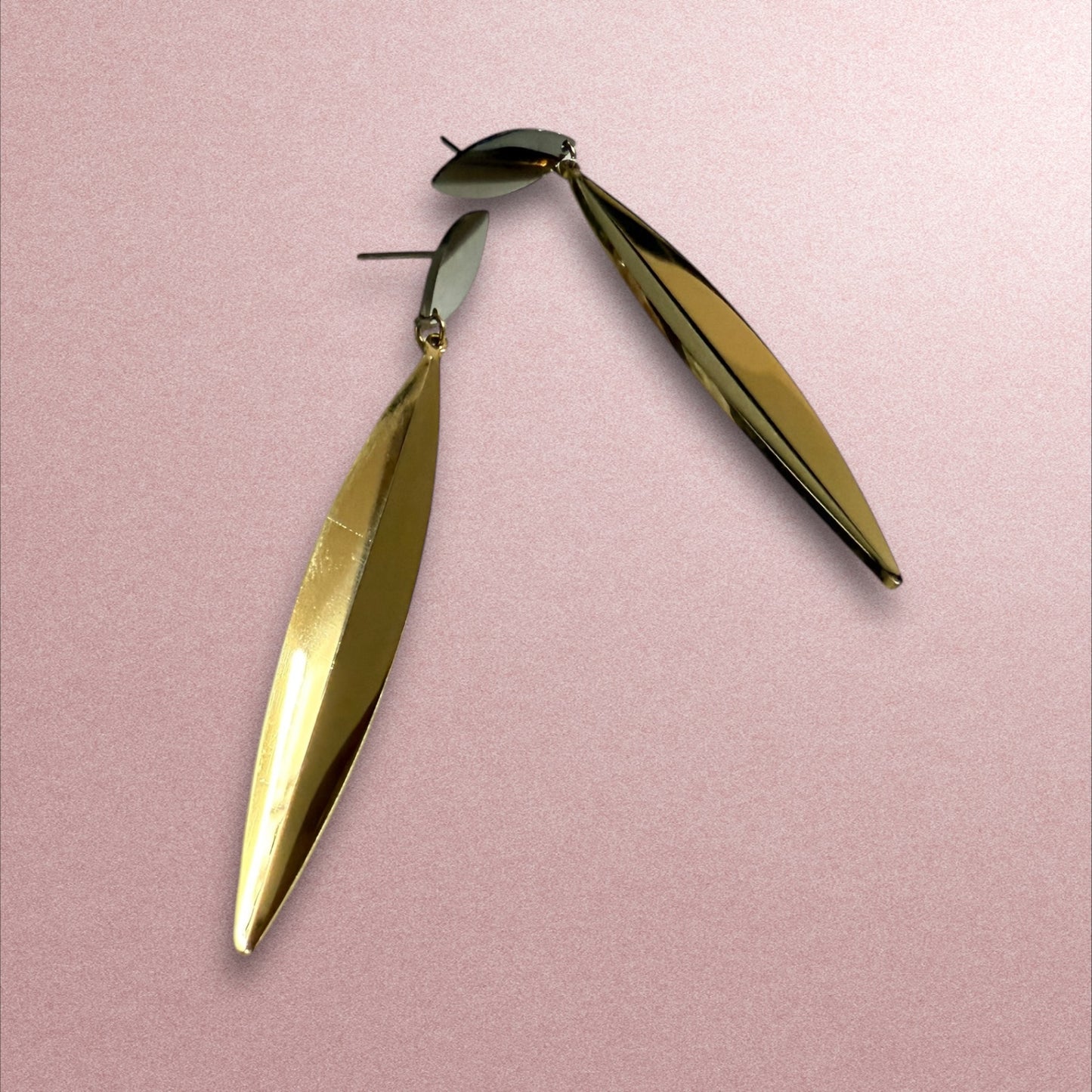 Sleek & Chic: Gold Leaf Drop Earrings