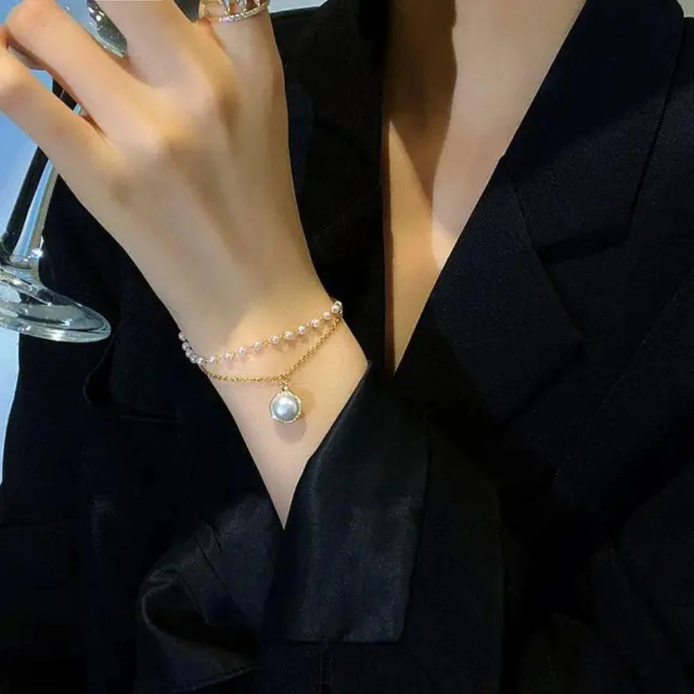 Elegant Pearl Double-Layer Bracelet