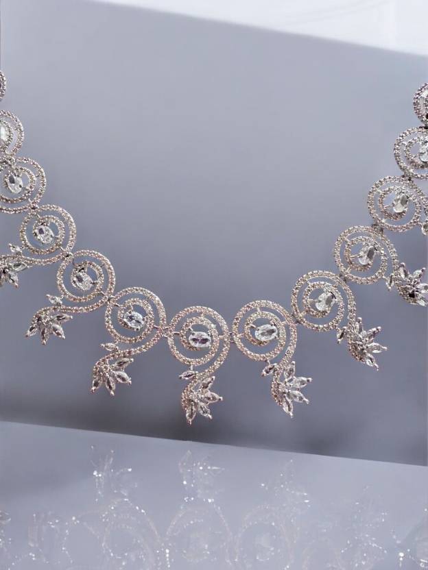 Rhodium Plated Silver Necklace Set