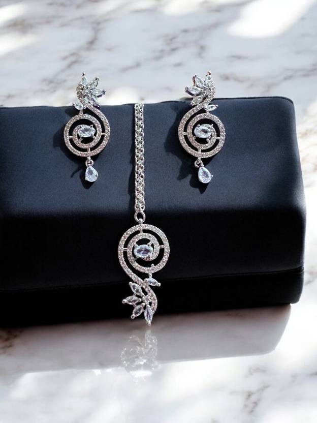 Rhodium Plated Silver Necklace Set