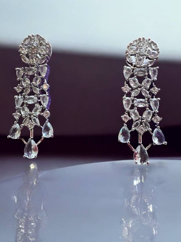 Cubic Zircon Silver Necklace Set