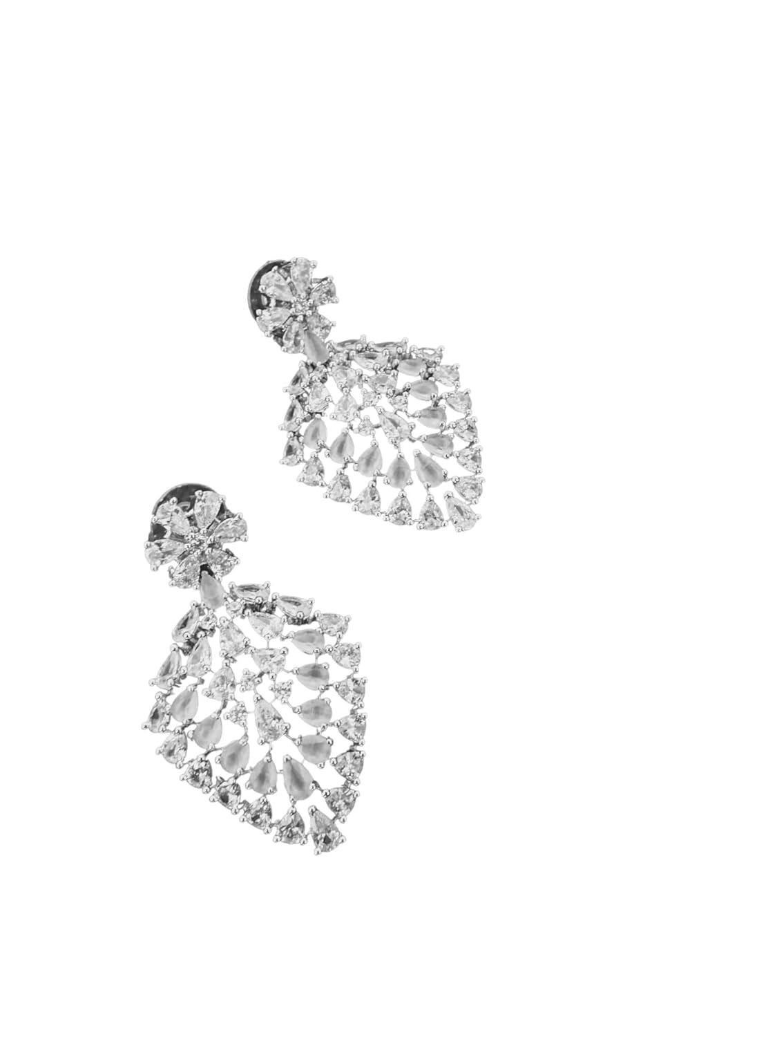 Crystal Drop Earrings, Silver, for Women