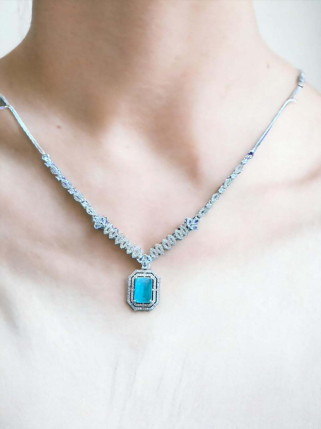 Crystal Jewelry Set for Women, Blue