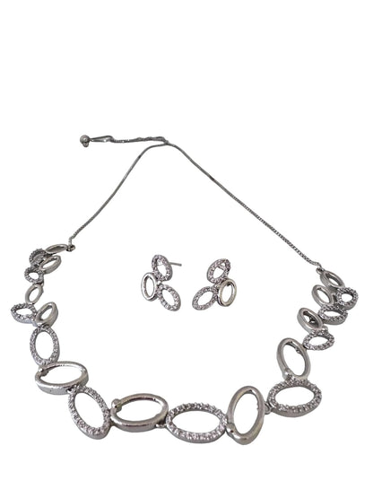 Oval Necklace and Earring Set for Women