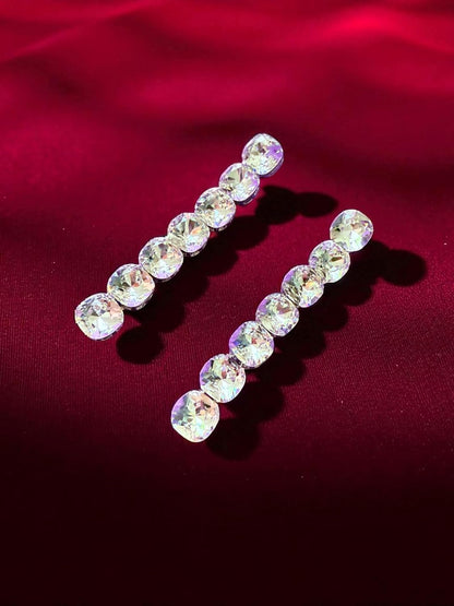 Crystal Elegance Linear Drop Earrings