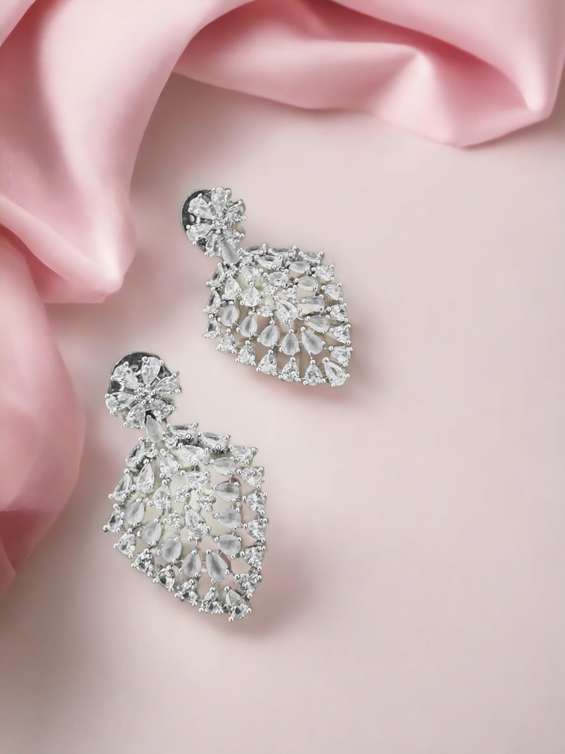 Crystal Drop Earrings, Silver, for Women