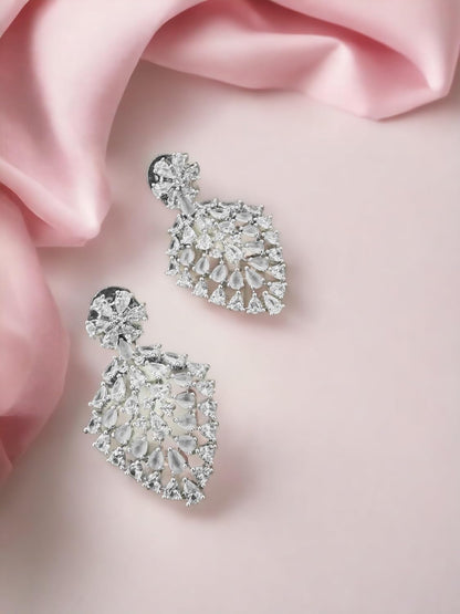 Crystal Drop Earrings, Silver, for Women