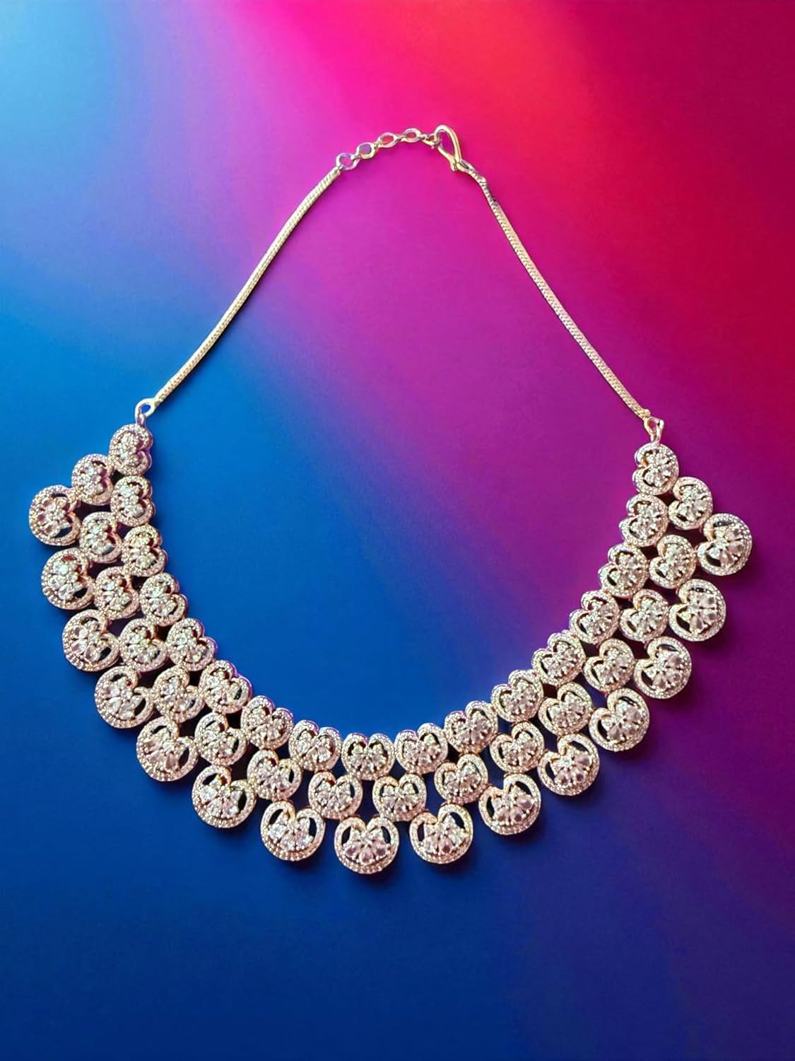 Rebekah Bridal Statement Premium Floral Look Necklace Set