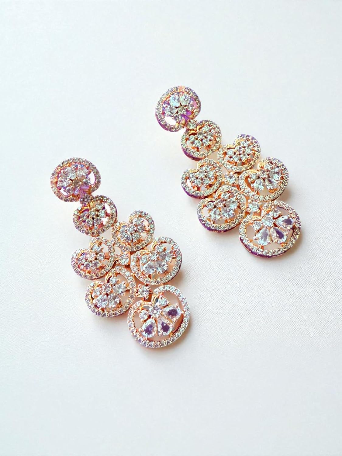 Rebekah Bridal Statement Premium Floral Look Necklace Set