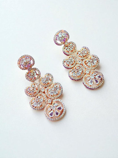Rebekah Bridal Statement Premium Floral Look Necklace Set