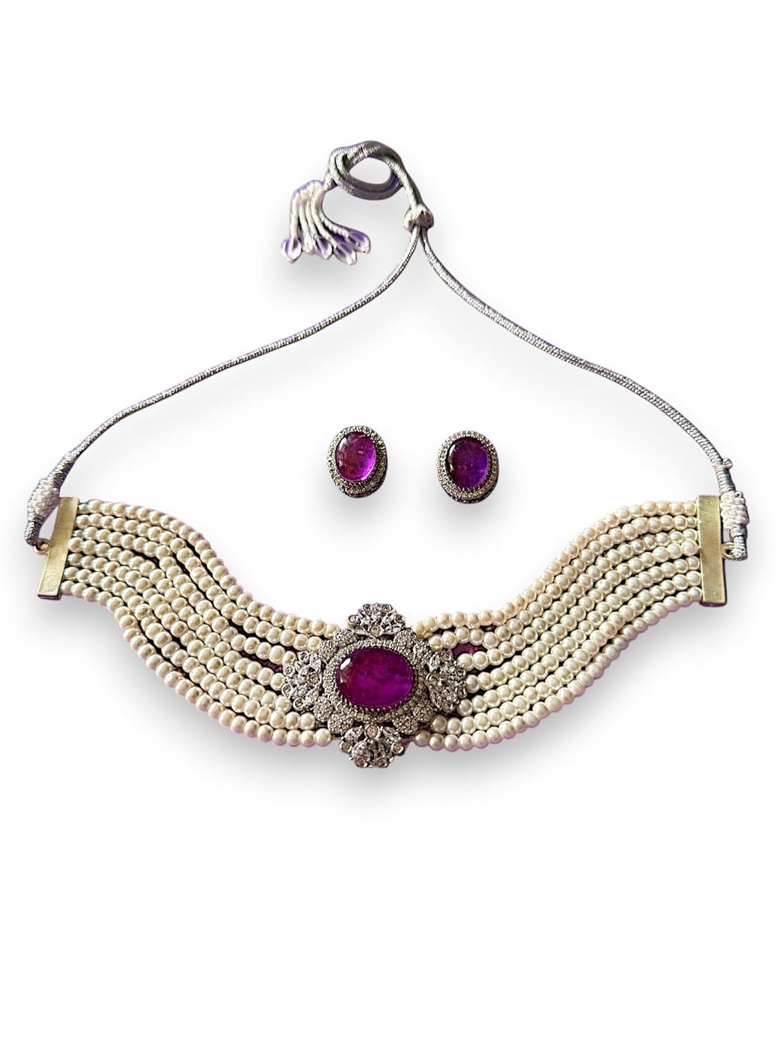 Rebekah Amethyst Majesty Pearl Choker Set