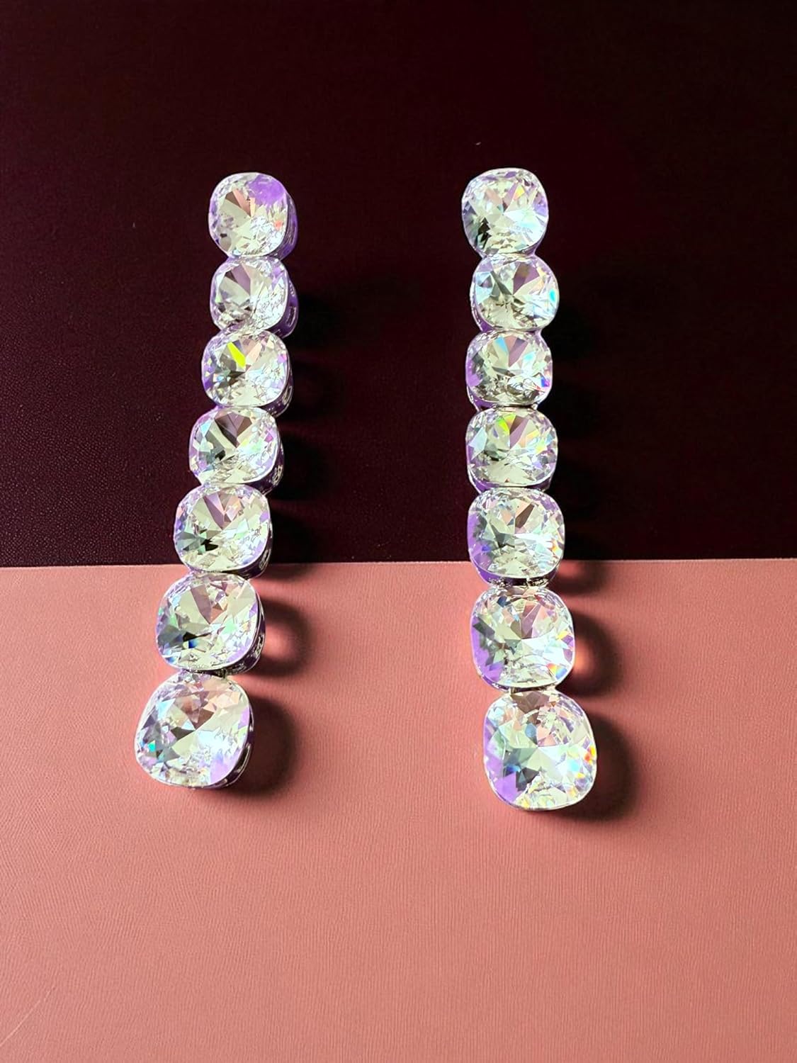 Crystal Elegance Linear Drop Earrings