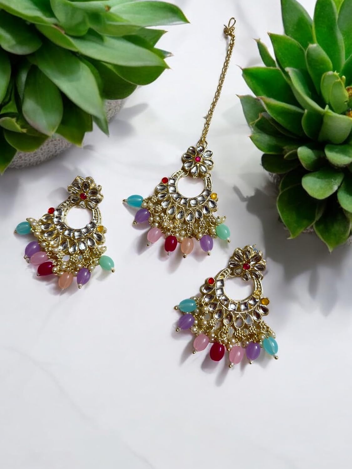Pearl and Gold-Tone Necklace Set, Floral Design