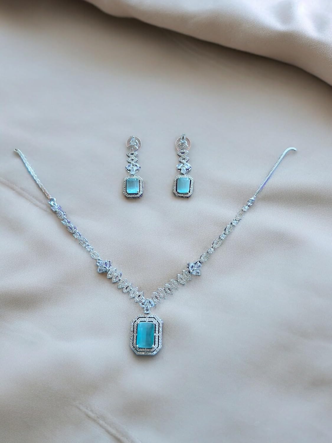 Crystal Jewelry Set for Women, Blue