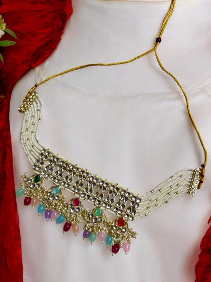 Pearl and Gold-Tone Necklace Set, Floral Design