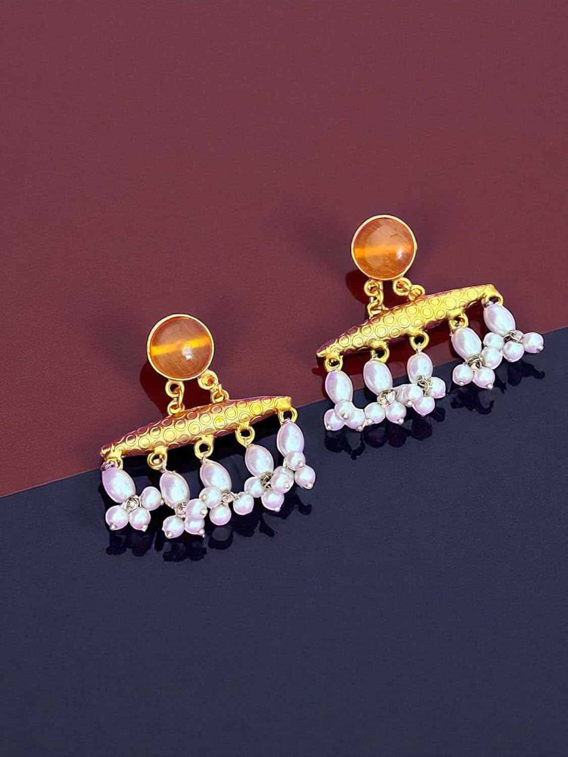 Rebekah Traditional Pearl Beaded Necklace with Earrings