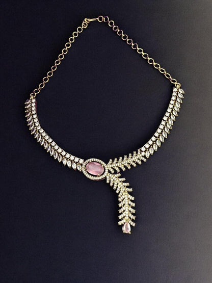 Mehendi Plating Cubic Zircon Studded Necklace Set