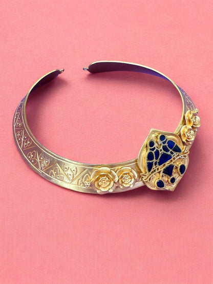 Rebekah Floral Collar Hasli Set with Enamel Detailing