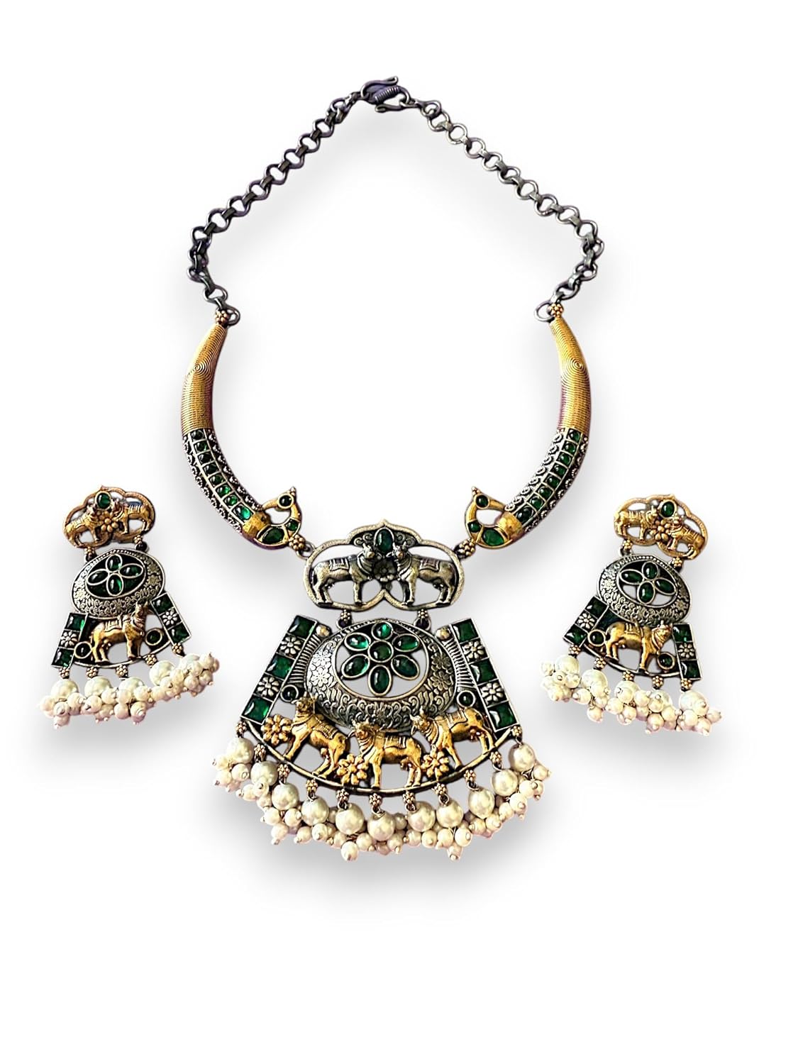 Rebekah Antique Hasli Set with Elephant & Deer Motifs
