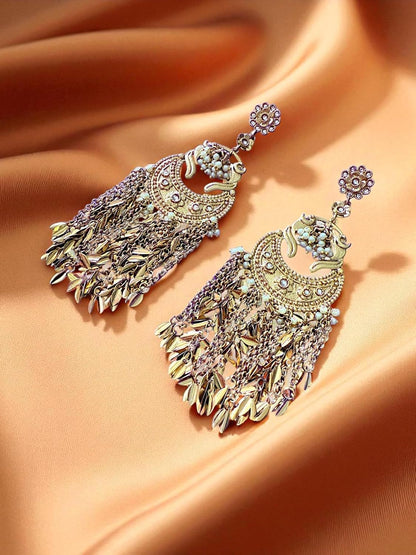 Golden Cascade Chaandbali Earrings