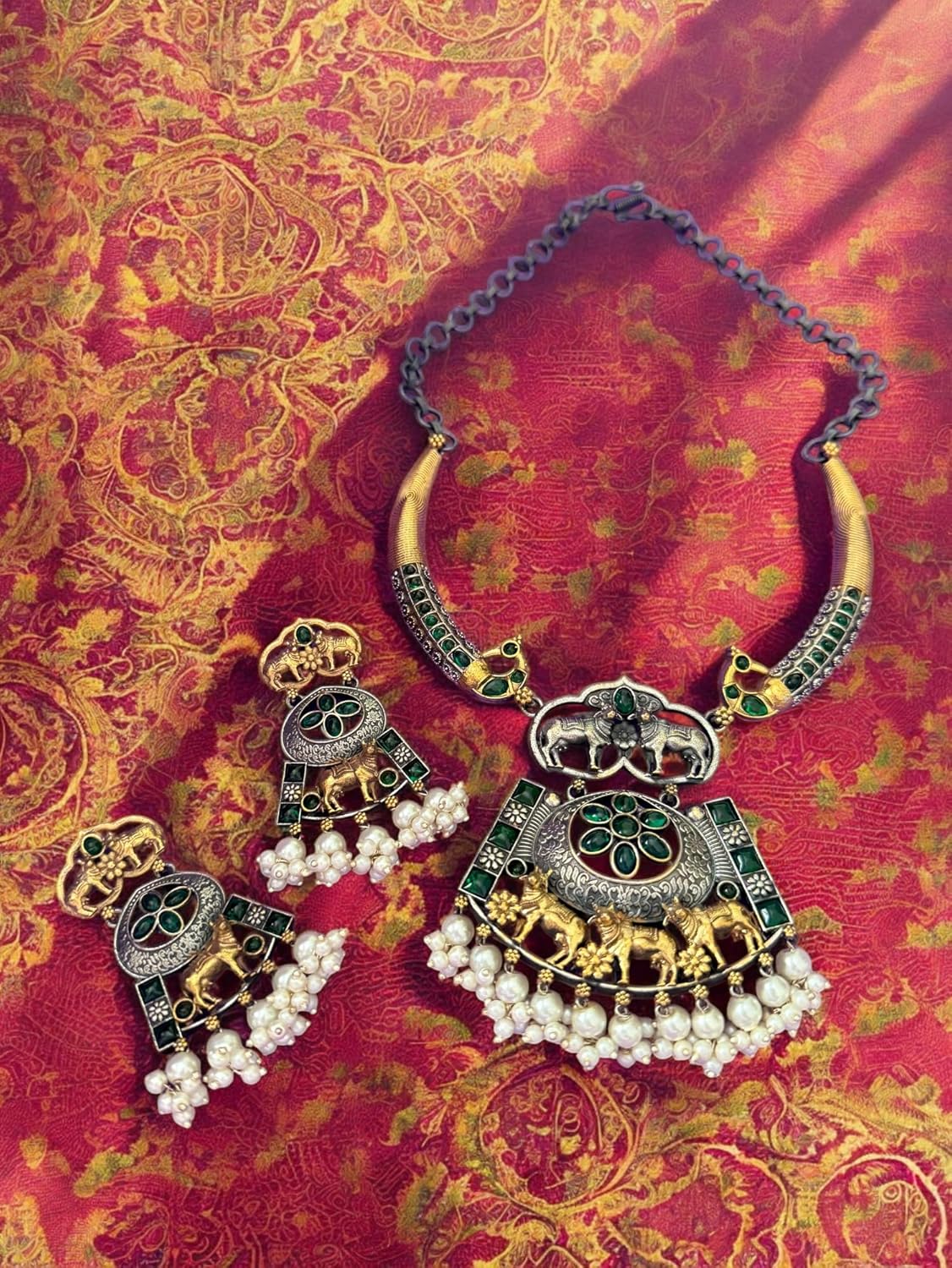 Rebekah Antique Hasli Set with Elephant & Deer Motifs
