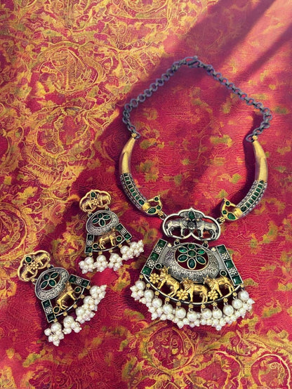 Rebekah Antique Hasli Set with Elephant & Deer Motifs