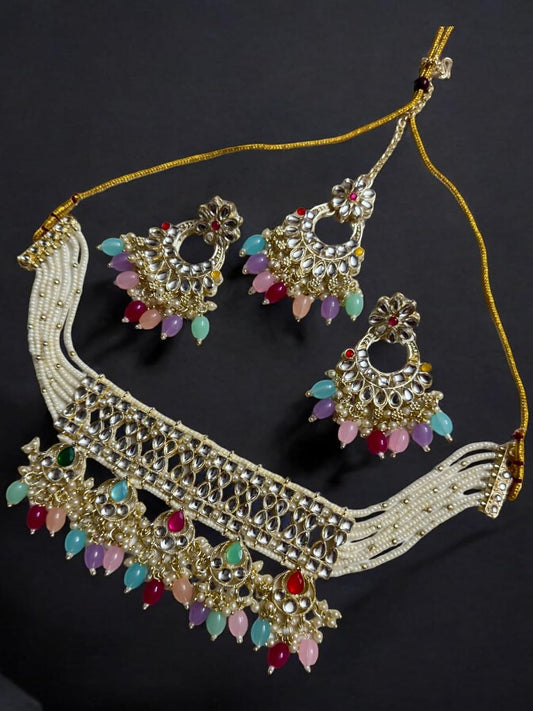 Pearl and Gold-Tone Necklace Set, Floral Design