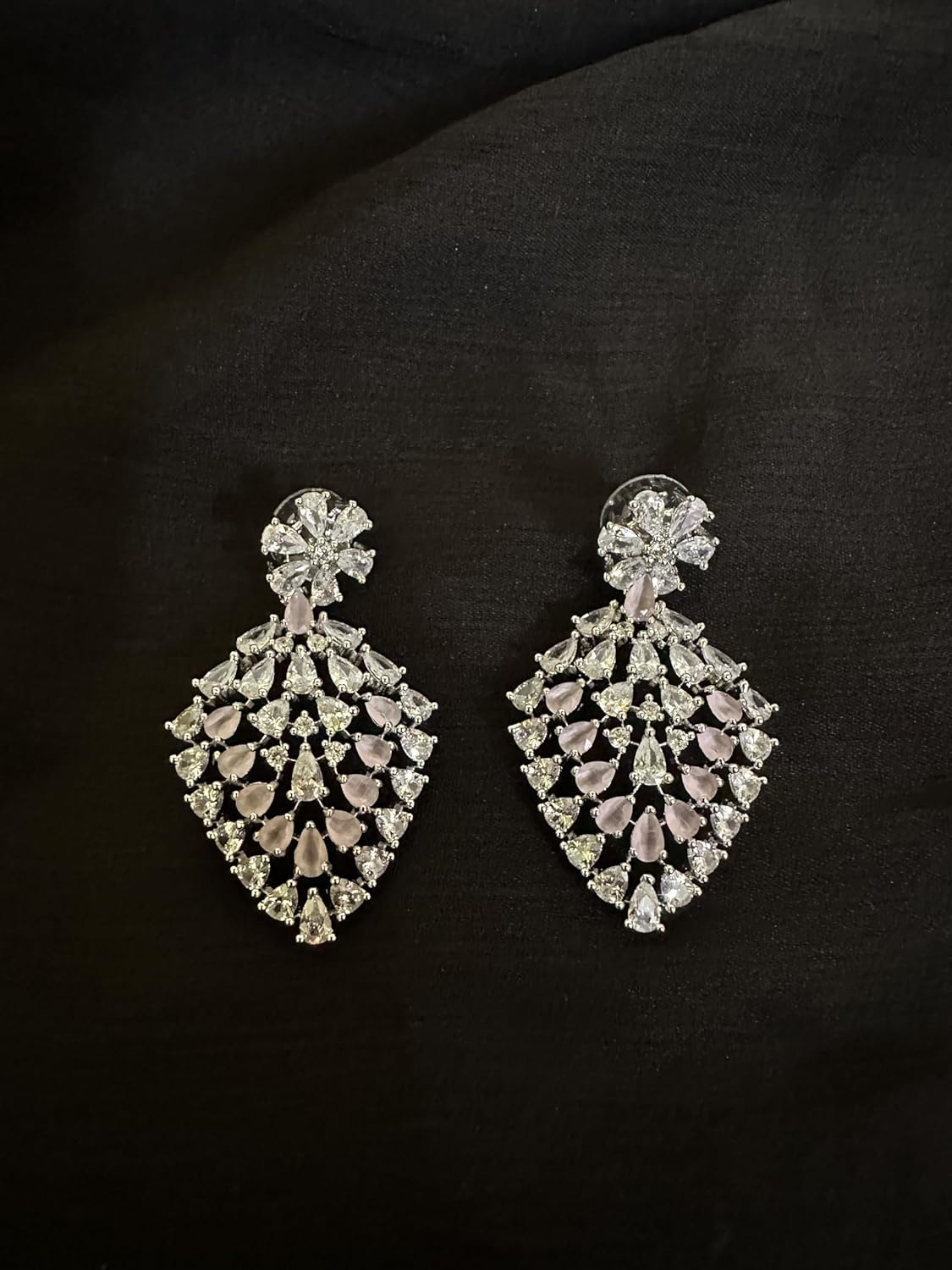 Crystal Drop Earrings, Silver, for Women
