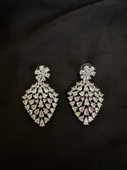 Crystal Drop Earrings, Silver, for Women