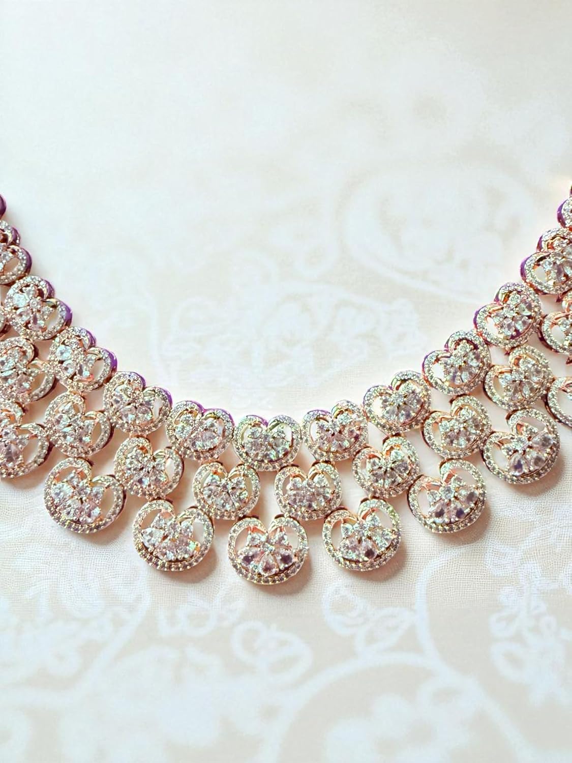 Rebekah Bridal Statement Premium Floral Look Necklace Set