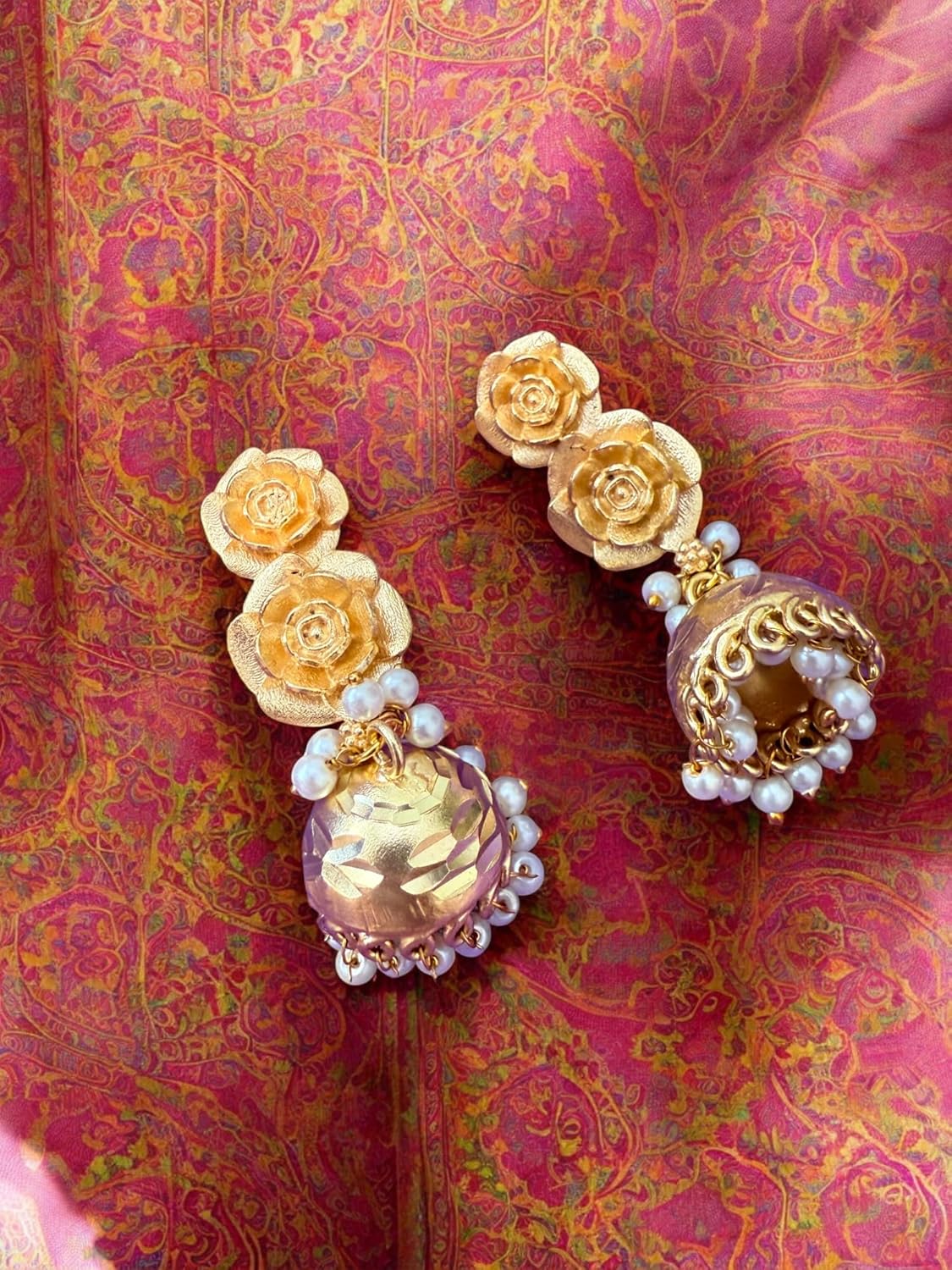 Rebekah Floral Collar Hasli Set with Enamel Detailing