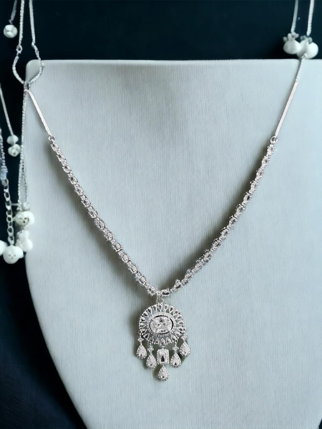 Elegant Diamante Necklace Set, Sparkling Crystals
