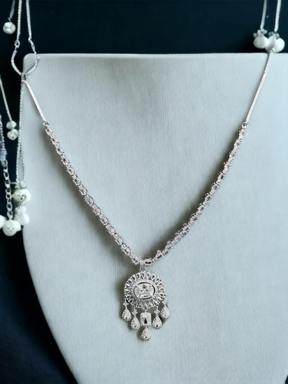 Elegant Diamante Necklace Set, Sparkling Crystals