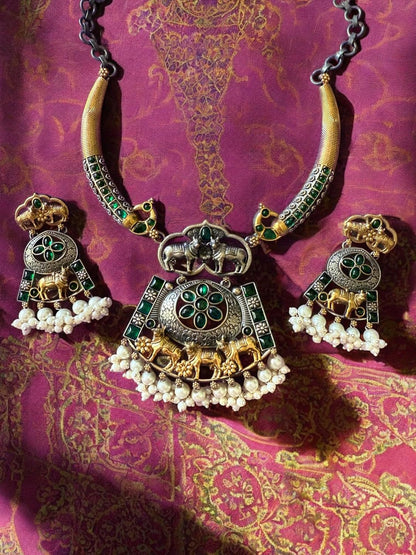 Rebekah Antique Hasli Set with Elephant & Deer Motifs