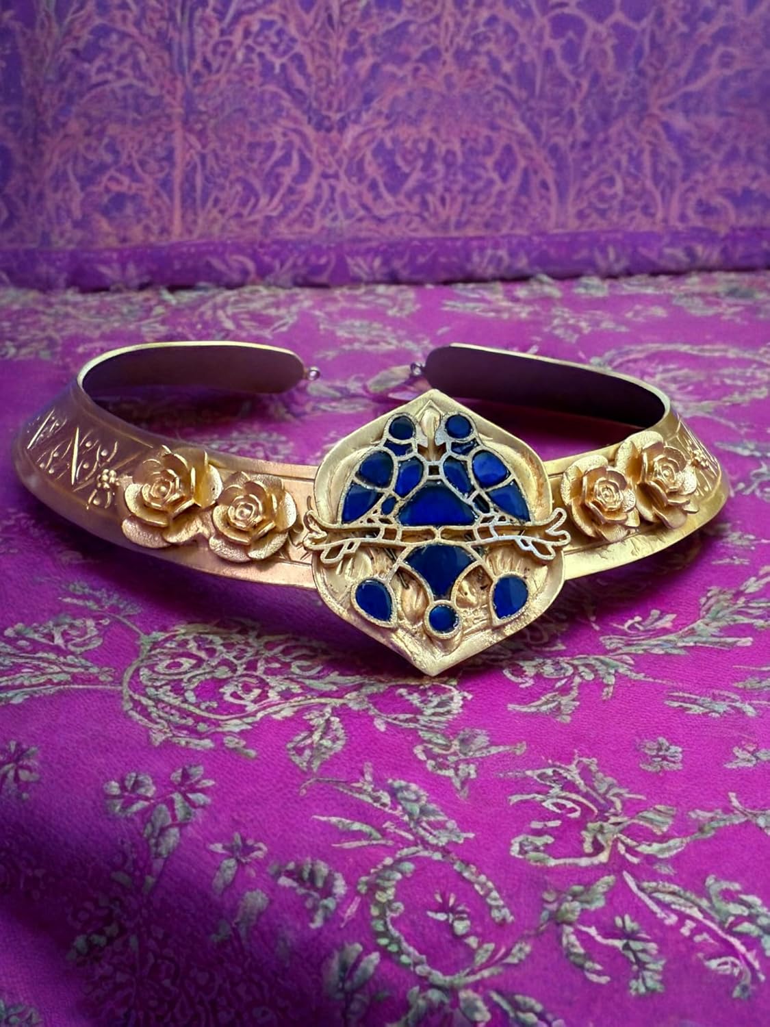 Rebekah Floral Collar Hasli Set with Enamel Detailing