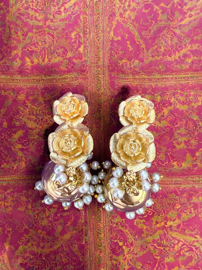 Rebekah Floral Collar Hasli Set with Enamel Detailing