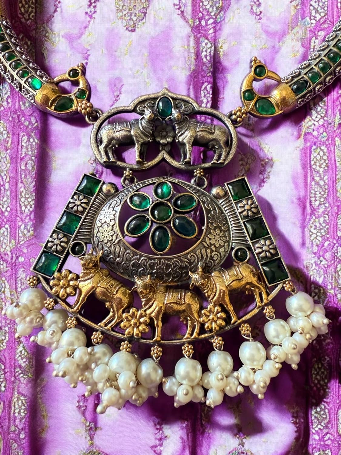 Rebekah Antique Hasli Set with Elephant & Deer Motifs
