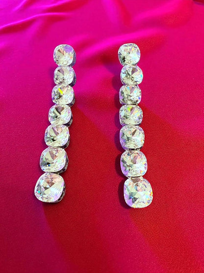 Crystal Elegance Linear Drop Earrings