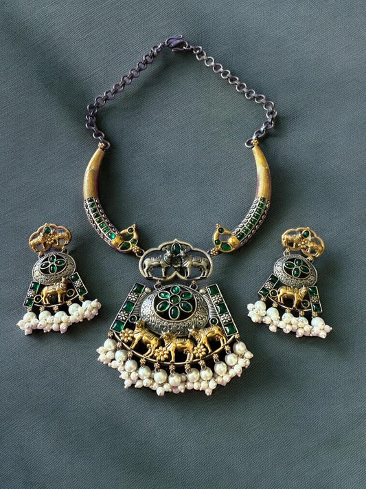 Rebekah Antique Hasli Set with Elephant & Deer Motifs