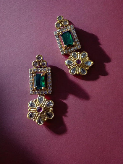 Rebekah Gold Plated Purple Cubic Zircon Studded Jewellery Set