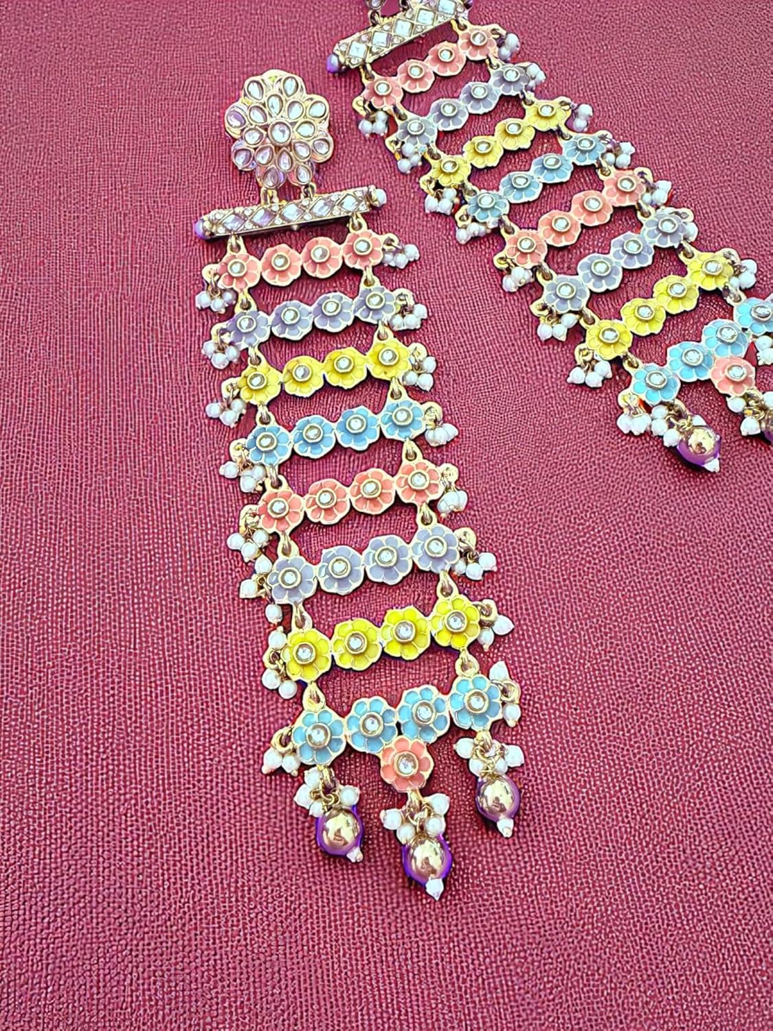 Multicolor Floral Long Cascade Earrings