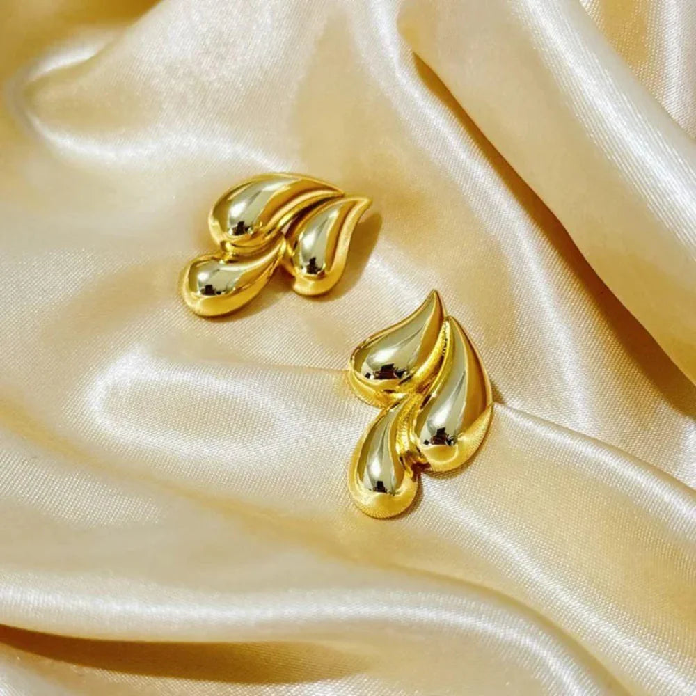 Bold Gold Drip Statement Earrings