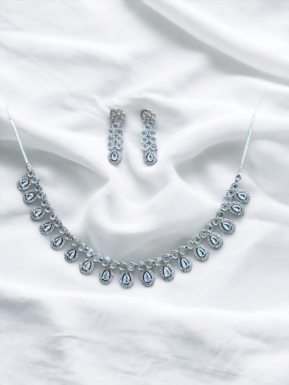Premier Cubic Zircon Silver Necklace Set
